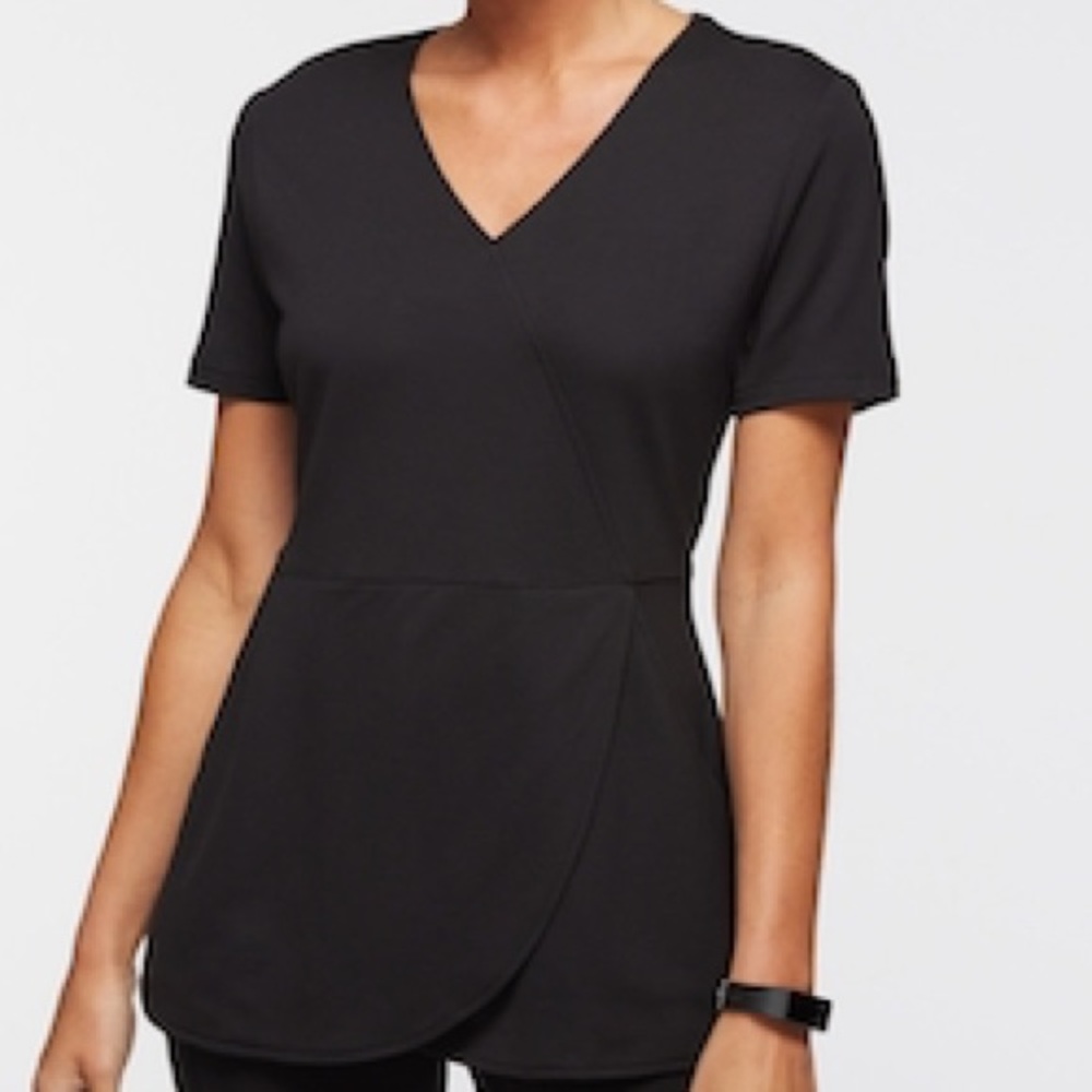 JAANUU Mock-Wrap Tulip Top